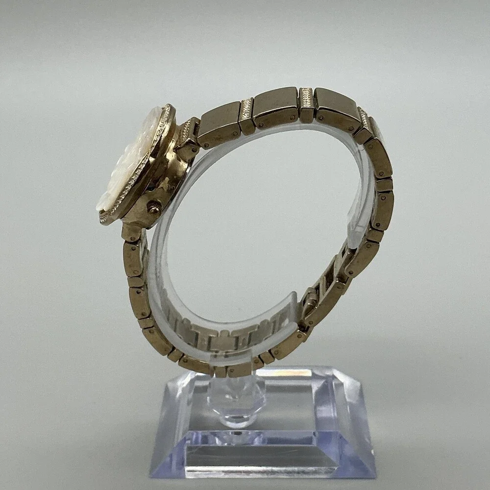 Anne Klein AK/3342 Womens Watch 30mm MOP Dial Gold Tone Rose New Battery 7